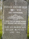 Photograph of Horace Gordon-Dean's grave stone