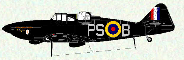 Defiant of No 264 Squadron as flown by F D Hughes.