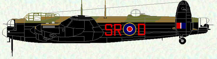 Lancaster I of No 101 Squadron (fitted with ABC and the Rose-Rice rear turret housing 2 x 0.5" Brownings)