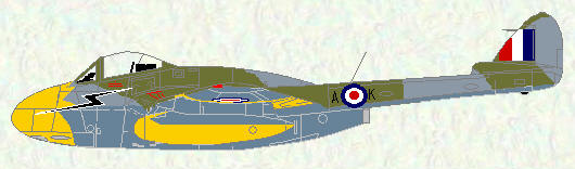Vampire FB Mk 5 of No 118 Squadron (day fighter - high flying scheme)