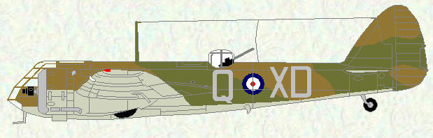 Bristoil Blenheim I of No 139 Squadron (coded XD)