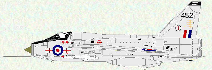 Lightning T Mk 5 of No 145 Squadron 1970