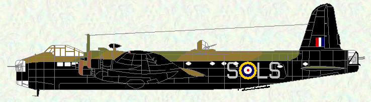 Stirling I of No 15 Squadron (grey codes)