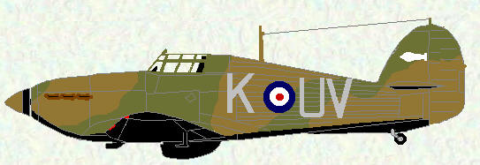 Hurricane I of No 17 Squadron (Coded UV)