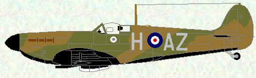 Spitfire I of No 234 Squadron (black/white undersurfaces)