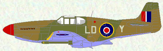 Mustang III of No 250 Squadron (dark earth/olive drab)