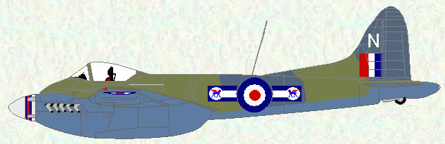 Hornet F Mk 3 of No 45 Squadron (only example to display fighter type bars)