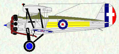 Bulldog II of No 54 Squadron (Yellow markings)