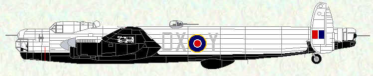 Lincoln B Mk 2 of No 57 Squadron (Tiger Force Colours)