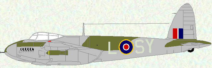 Mosquito VI of No 613 Squadron (standard night fighter scheme)