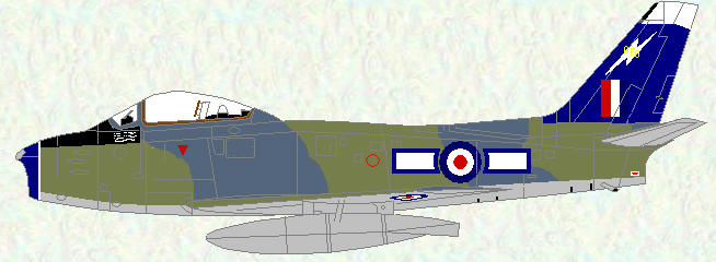 Sabre F Mk 4 of No 66 Squadron (OC's aircraft)