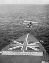 Swordfish clearing the deck of HMS Eagle