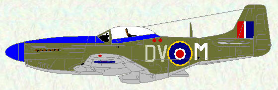 Mustang IV of No 93 Squadron (overall olive drab)