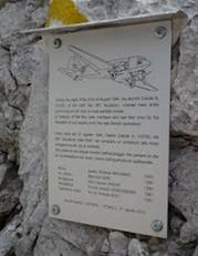 Memorial to the crew of KG752on Sernio Mountain
