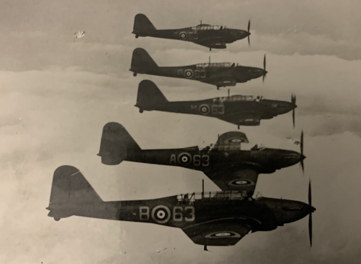 Five Battles of No 63 Sqn in line abreast between 1937 and late 1938.