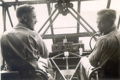 James Thomson (left) and Douglas Bragg  at the controls of a Hadrian Glider of No 669 Sqn