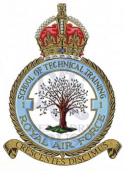 No 1 School of Technical Training badge