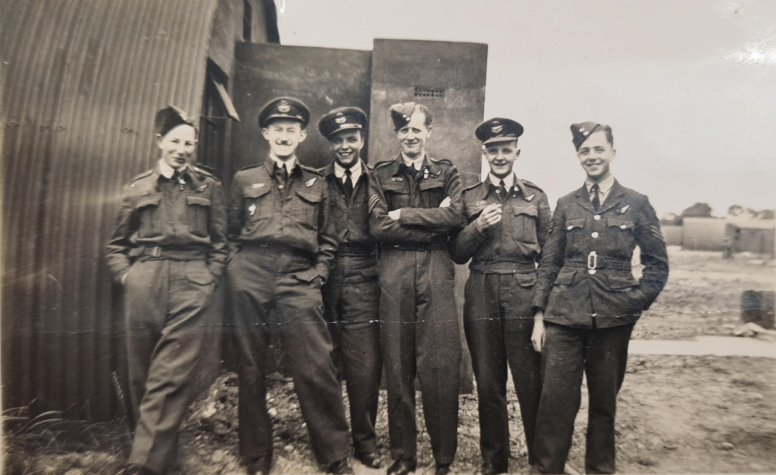 Douglas Bower (2nd from left), No 77 Sqn - Elvington, 1943