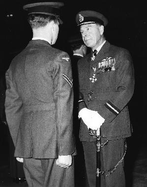 Air Commodore Manning during an inspection at RAF Aberporth