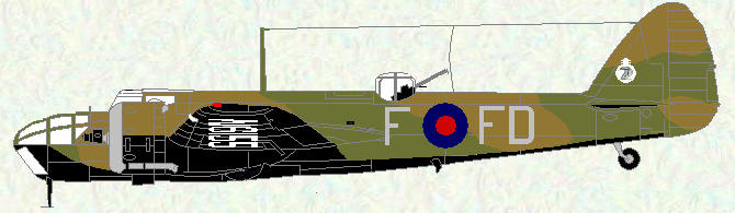 Bristol Blenheim IV of No 114 Squadron (coded FD) pre war