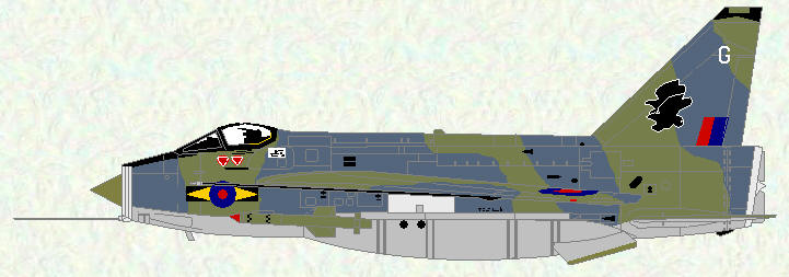 Lightning F Mk 6 of No 11 Squadron (Grey/Green scheme)