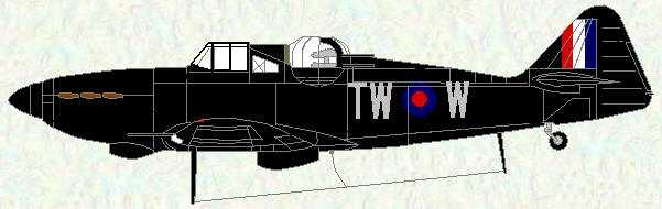 Defiant I of No 141 Squadron (night fighter scheme)