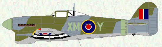 Typhoon IB of No 182 Squadron (original canopy - mid 1943)