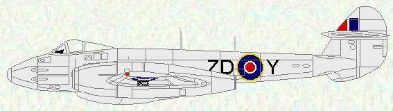 Meteor F Mk 4 of No 222 Squadron