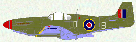 Mustang III of No 250 Squadron (overall olive drab)
