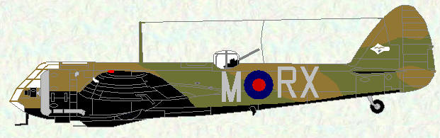 Brsitol Blenheim IF of No 25 Squadron (coded RX)