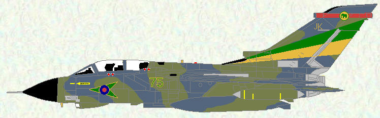 Tornado GR Mk 1 of No 27 Squadron in 75th Anniversary markings
