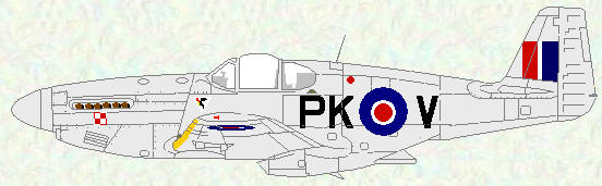 Mustang III of No 315 Squadron (overall natural metal)