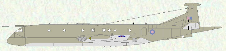 Nimrod MR Mk 2P (Hemp/grey scheme), aircraft being centrally pooled