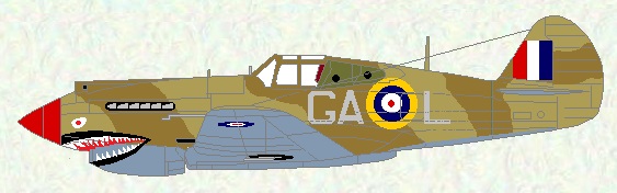 Tomahawk IIB of No 112 Squadron