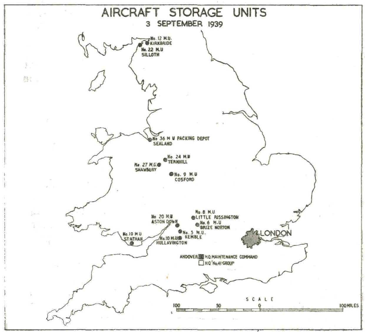 Aircraft Storage Units - September 1939
