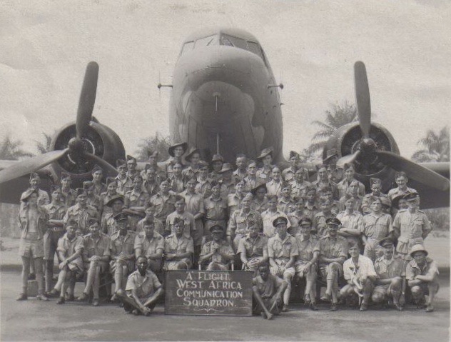 Group photo of 'A' Flight, West Africa Communication Squadron probably taken in 1945