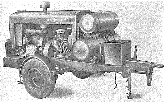 Air Pumps air compressor 105 cfm, Model D 130 (trailer mounted)
