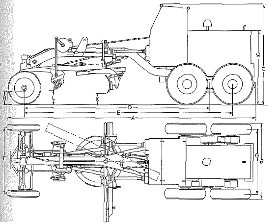 Blaw-Knox, Motorised Grader, Model BK-12 - dimensions