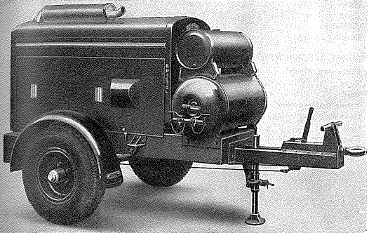 Bristol air compressor, 105 cfm (trailer mounted), Type ATS 138 PD - from front