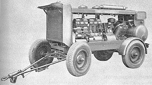 Broomwade air compressor, 210 cfm, Model SV245 from front