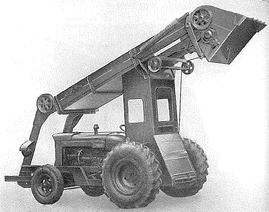 Merton overhead loading shovel, 5/8 cu yd, Mk IV - discharge position
