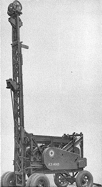 Ruston-Bucyrus boring rig, Model 22-RW - Erected