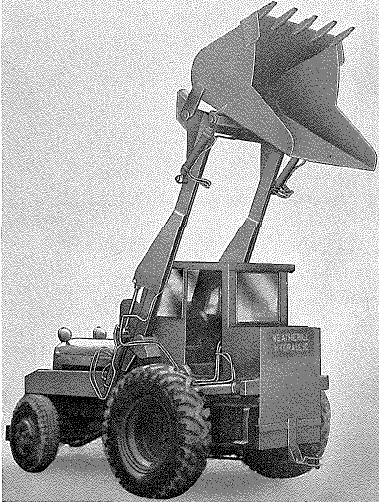 Weatherill overhead loading shovel ¾ cu yd, Model 4H - discharge position