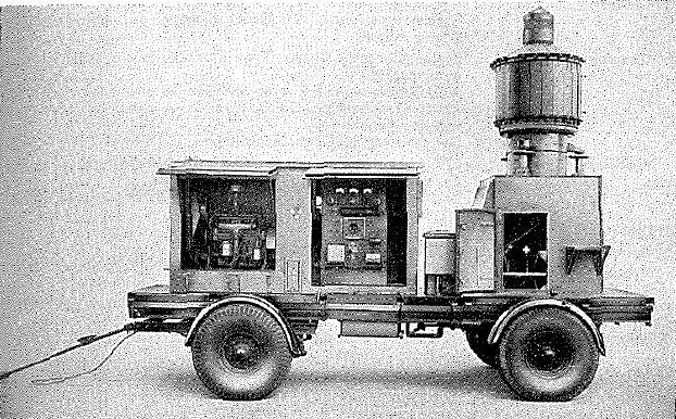 Eagle, 5 ton, 4-wheel, trailer equipped as aerial lighthouse - open left side