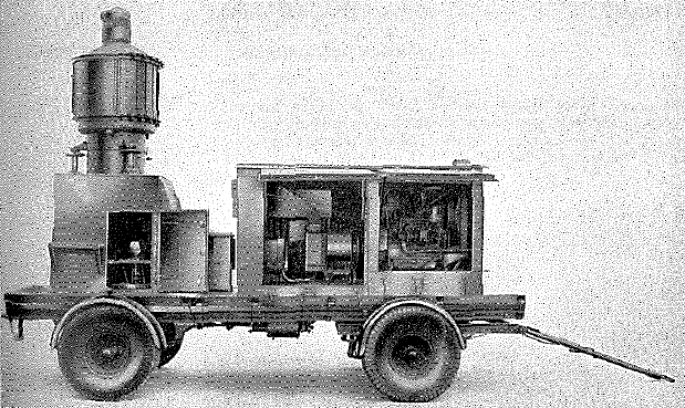 Eagle, 5 ton, 4-wheel, trailer equipped as aerial lighthouse - open right side