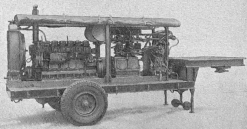 Tasker semi-trailer, 8 ton, 2 wheel, drop frame equipped with air compressor (open)