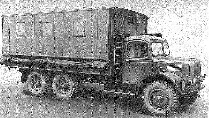 Austin, 3 ton, 6x4, Model K6 chassis equipped as Truck/Office - derigged for travelling