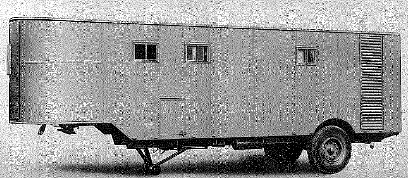 Tasker semi-trailer, 8 ton, 2 wheeled, drop frame, equipped as photographic vehicle (Processing Type A)