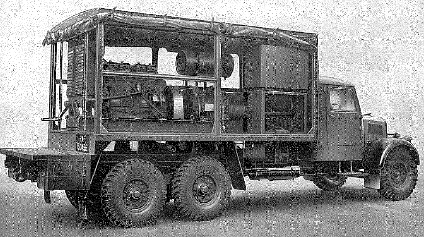 Ford, 3 ton, 6x4, Model WOT 1 chassis with 25 kVA power equipment - open