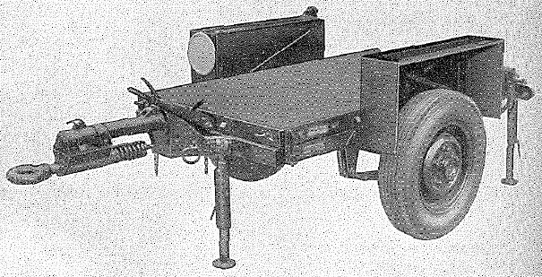 Brockhouse, 10 cwt, 2-wheel trailer chassis - from front